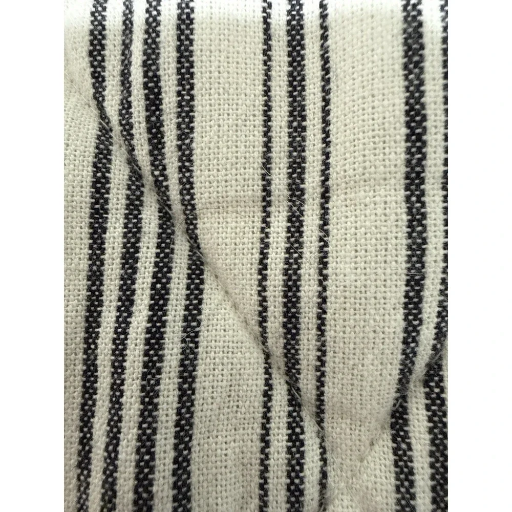 Bee And Willow Colcha Matrimonial Queen Quilt Stripe Linen Look Farmhouse Cotton